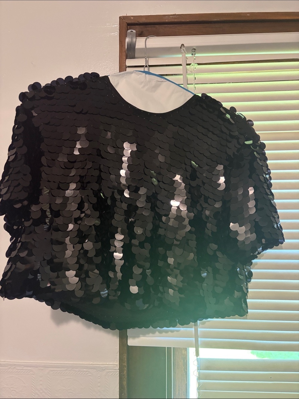 a new day Black Sequin Crop Top